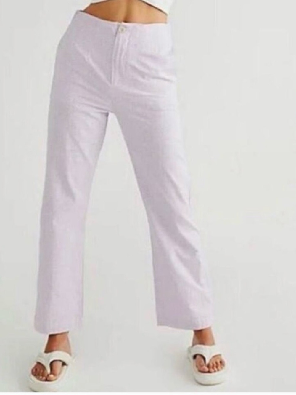 Free People Purple Checkered High Waisted Pants  Medium